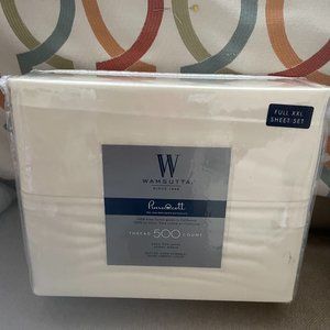 White Striped Wamsutta Sheet Set Full XL- 500 Th.C
